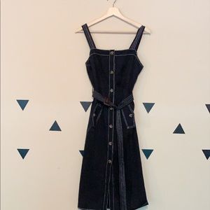 Black Casual Sundress with Tan Buttons w/ Belt M